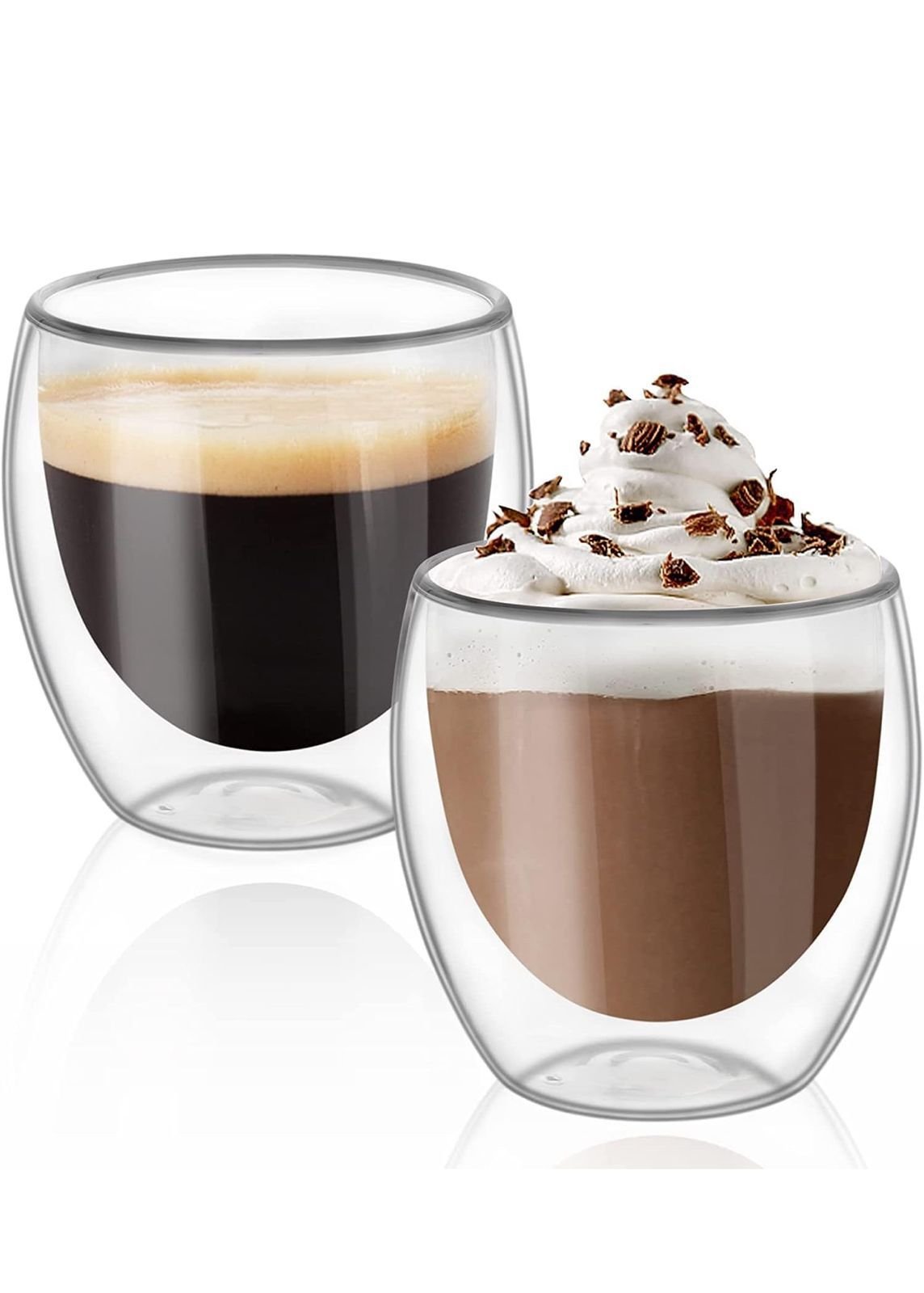 Double-wall glass cups