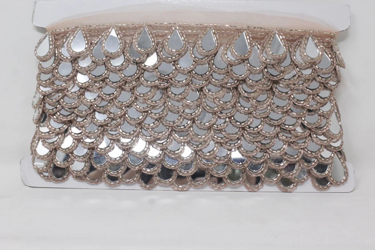 Latkan Lace In Rose Gold, Real Mirror - 3 Meter