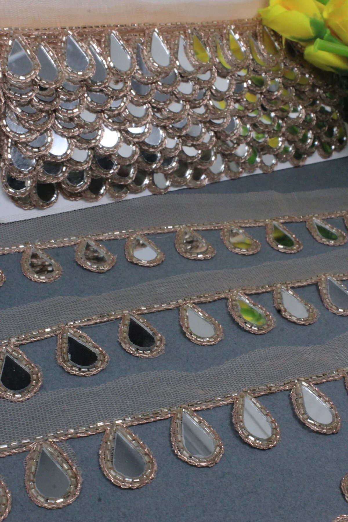 Latkan Lace In Rose Gold, Real Mirror - 3 Meter